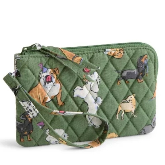 Vera Bradley Handbags - Vera Bradley Cotton Essential Zip Wristlet Dog Park